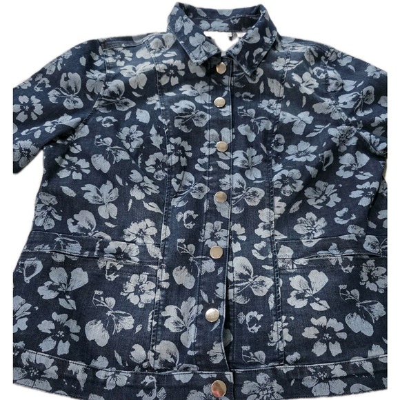 Quacker‎ Factory Floralicious Snap Front Jacket 681255 Medium - Picture 7 of 16